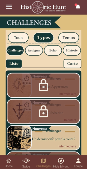 Exemple de challenge sur l'application